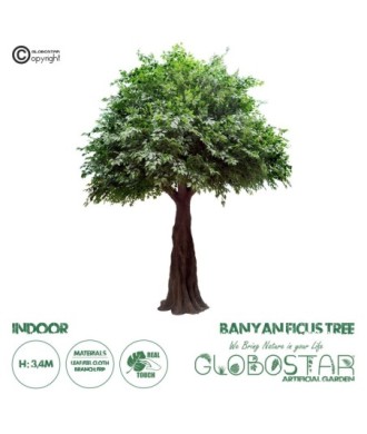 GloboStar® Artificial Garden BANYAN FICUS TREE 20160 Τεχνητό Διακοσμητικό Δέντρο Ινδική Συκιά Φίκος Υ340cm